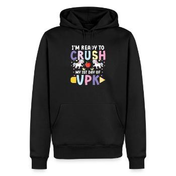 Je suis prêt à commencer ma première journée de vpk - Sweat à capuche Premium bio Homme - noir - Devant - Nico (187cm)