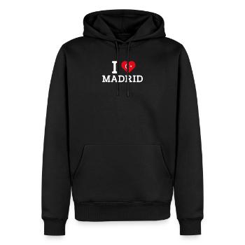 I Love Madrid Cool I Love Wrong Flag Türkisches Wortspiel - Männer Premium Bio Hoodie - Schwarz - Vorne - Nico (187cm)