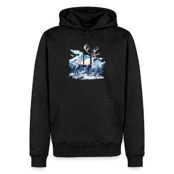 Rentiere Rentier - Männer Premium Bio Hoodie - Schwarz - Vorne - Nico (187cm)