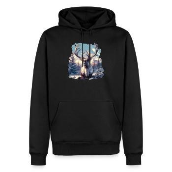 Renne Renne - Sweat à capuche Premium bio Homme - noir - Devant - Nico (187cm)