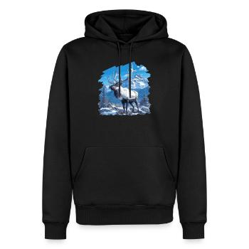 Rentiere Rentier - Männer Premium Bio Hoodie - Schwarz - Vorne - Nico (187cm)