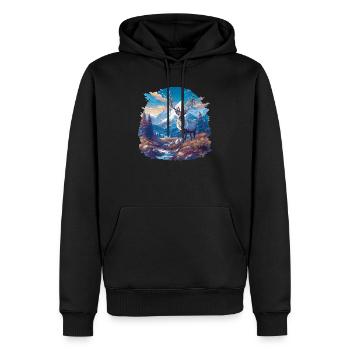 Rentiere Rentier - Männer Premium Bio Hoodie - Schwarz - Vorne - Nico (187cm)