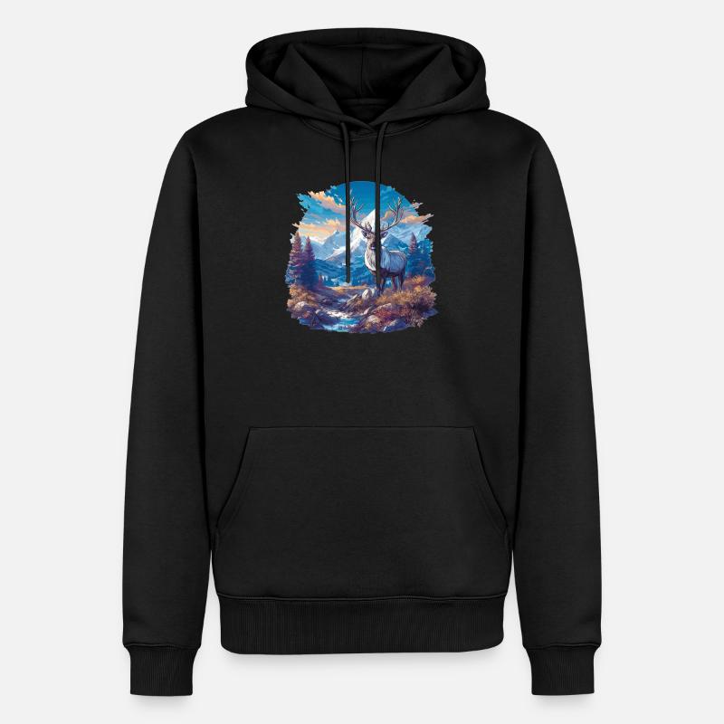 Renne Renne - Sweat à capuche Premium bio Homme - noir