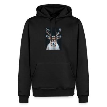 Rentiere Rentier - Männer Premium Bio Hoodie - Schwarz - Vorne - Nico (187cm)