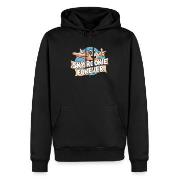 First time flying Travel Memory Sky - Men’s Premium Organic Hoodie - black - Front - Nico (187cm)