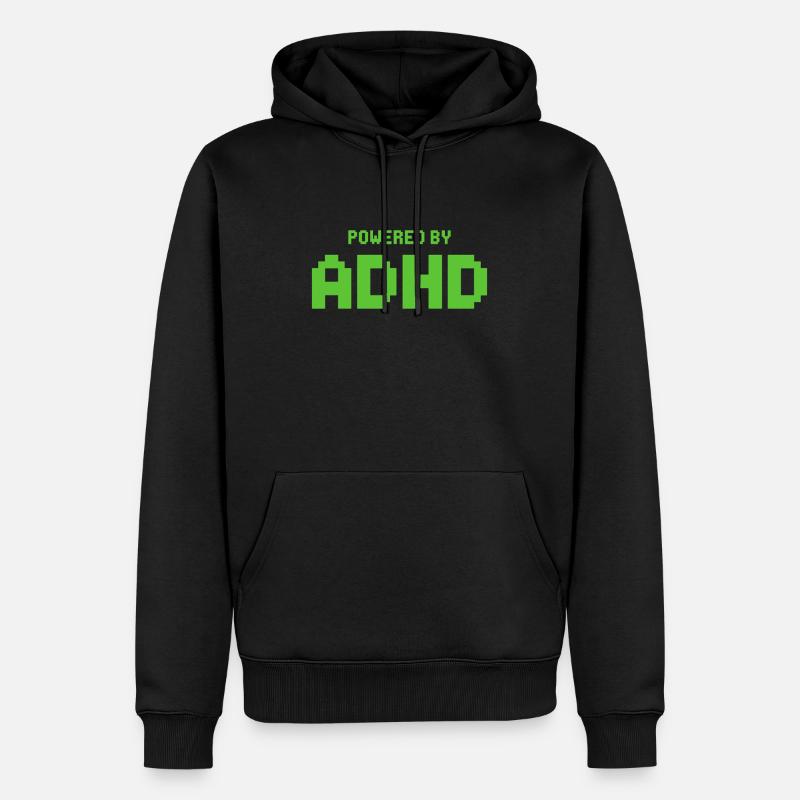ADHS - Männer Premium Bio Hoodie - Schwarz