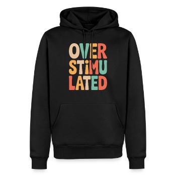 Neurodivergent Surstimulé - Sweat à capuche Premium bio Homme - noir - Devant - Nico (187cm)