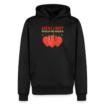 Cadeau Fraise Fraise - Sweat à capuche Premium bio Homme - noir - Devant - Nico (187cm)