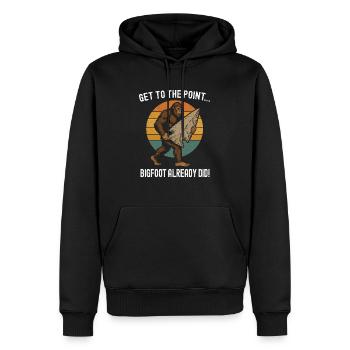 Bigfoot with arrowhead flint - Men’s Premium Organic Hoodie - black - Front - Nico (187cm)