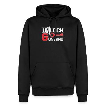 Escape Room Unlock & Unwind - Männer Premium Bio Hoodie - Schwarz - Vorne - Nico (187cm)