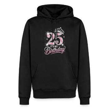 Couronne 25e anniversaire Glitter - Sweat à capuche Premium bio Homme - noir - Devant - Nico (187cm)