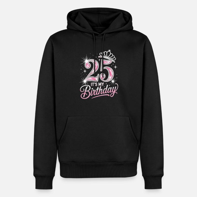 Couronne 25e anniversaire Glitter - Sweat à capuche Premium bio Homme - noir