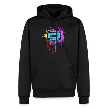 80's Theme Party Cassette de tenue des années 80 - Sweat à capuche Premium bio Homme - noir - Devant - Nico (187cm)