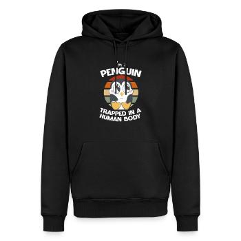 Ich Bin Ein Pinguin Gefangen Im Menschlichen - Männer Premium Bio Hoodie - Schwarz - Vorne - Nico (187cm)