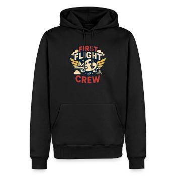 First time flying Travel Memory Sky - Men’s Premium Organic Hoodie - black - Front - Nico (187cm)