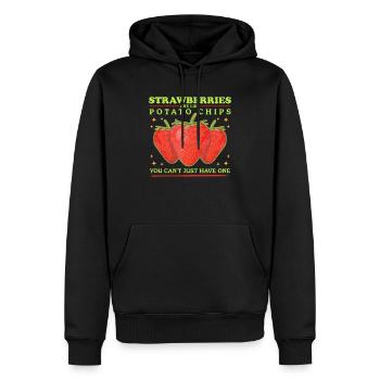 Cadeaux fraise fraise - Sweat à capuche Premium bio Homme - noir - Devant - Nico (187cm)