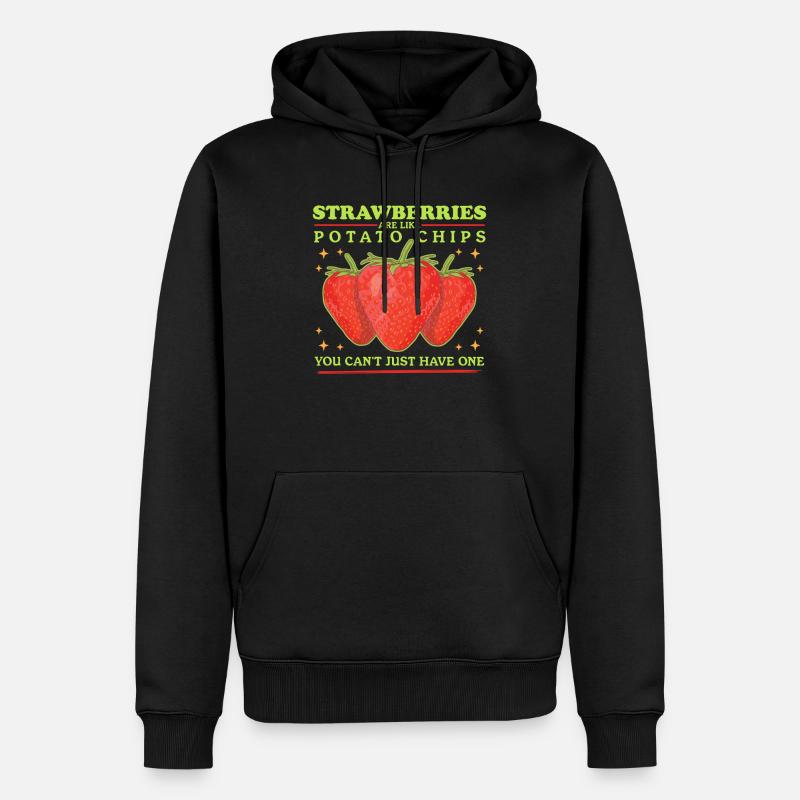 Erdbeeren Strawberry Erdbeere Geschenke - Männer Premium Bio Hoodie - Schwarz