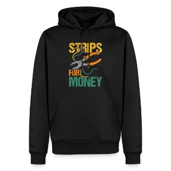 Strips for money Electrician - Men’s Premium Organic Hoodie - black - Front - Nico (187cm)