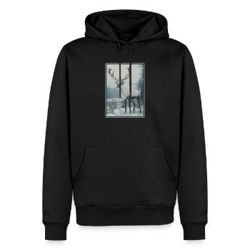 Rentiere Rentier - Männer Premium Bio Hoodie - Schwarz - Vorne - Nico (187cm)
