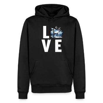 Rentiere Rentier - Männer Premium Bio Hoodie - Schwarz - Vorne - Nico (187cm)