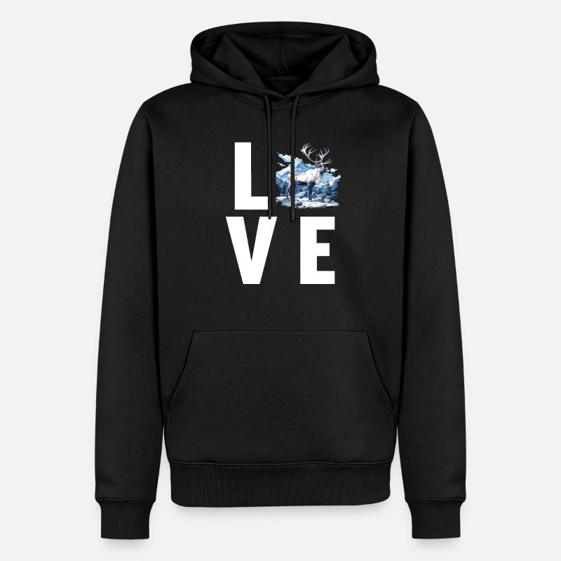 Renne Renne - Sweat à capuche Premium bio Homme - noir