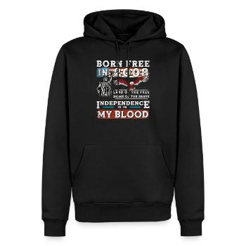 Born Free in 2008 - 17 Jahre Kraft & Freiheit - Männer Premium Bio Hoodie - Schwarz - Vorne - Nico (187cm)