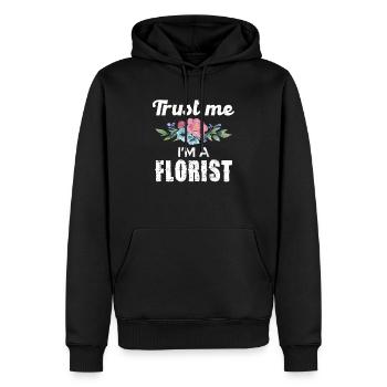 Croyez-moi, je suis fleuriste avec un motif floral - Sweat à capuche Premium bio Homme - noir - Devant - Nico (187cm)