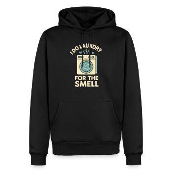 Linge propre - Amateurs de parfums Vêtements frais - Sweat à capuche Premium bio Homme - noir - Devant - Nico (187cm)