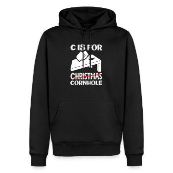 C Ist Für Cornhole Spieler - Männer Premium Bio Hoodie - Schwarz - Vorne - Nico (187cm)