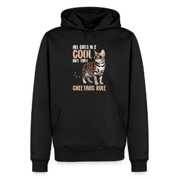 Alle Katzen Sind Cool, Aber Winzige Cheetahs - Männer Premium Bio Hoodie - Schwarz - Vorne - Nico (187cm)