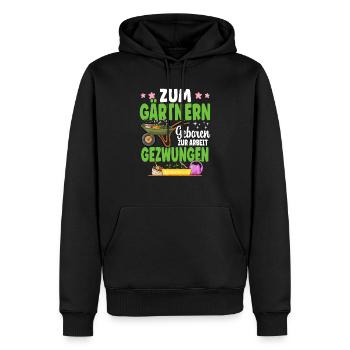 Zum Gärtnern Geboren Zur Arbeit Gezwungen Gärtner - Männer Premium Bio Hoodie - Schwarz - Vorne - Nico (187cm)