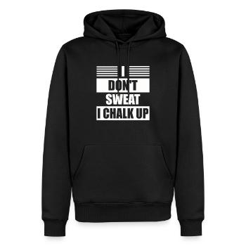 Ich Schwitze Nicht, Ich Kreide Boulder - Männer Premium Bio Hoodie - Schwarz - Vorne - Nico (187cm)