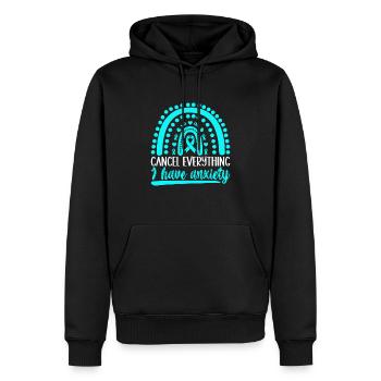 Trouble anxieux Trouble anxieux - Sweat à capuche Premium bio Homme - noir - Devant - Nico (187cm)