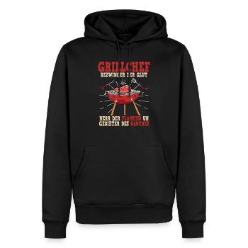 Grillchef Bezwinger Der Glut Herr Der Flammen - Männer Premium Bio Hoodie - Schwarz - Vorne - Nico (187cm)