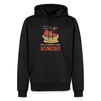 La vie est meilleure avec le kimchi - Sweat à capuche Premium bio Homme - noir - Devant - Nico (187cm)