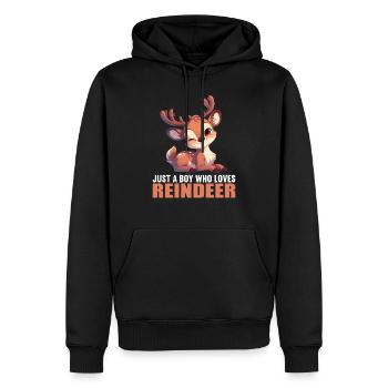 Renne Renne - Sweat à capuche Premium bio Homme - noir - Devant - Nico (187cm)