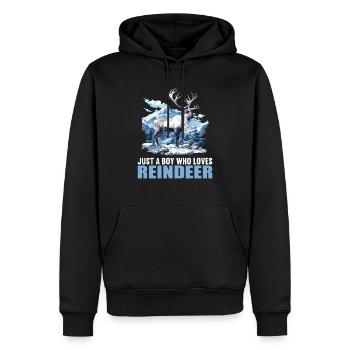 Renne Renne - Sweat à capuche Premium bio Homme - noir - Devant - Nico (187cm)