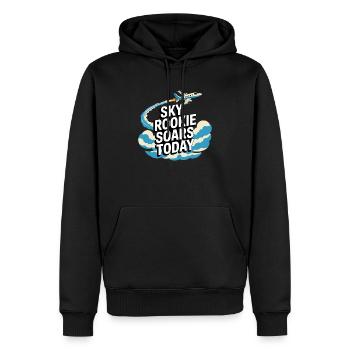 First time flying Travel Memory Sky - Men’s Premium Organic Hoodie - black - Front - Nico (187cm)