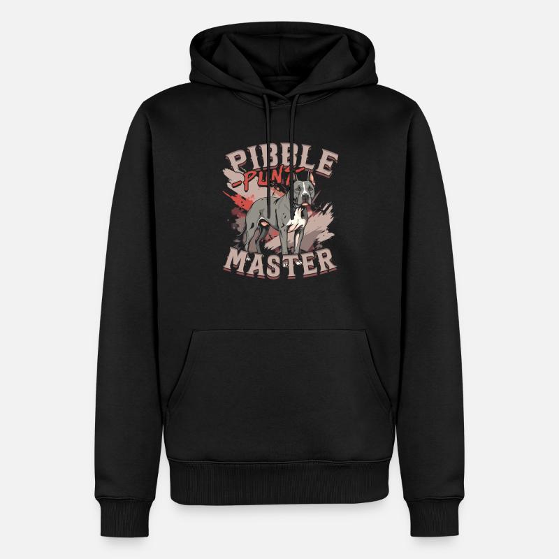Pitbull Pitbulls Pibble Puns Master - Sweat à capuche Premium bio Homme - noir