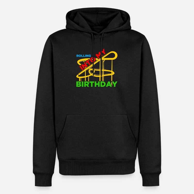 Rolling into Freizeitpark Rollercoaster Achterbahn - Männer Premium Bio Hoodie - Schwarz