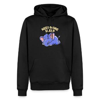 Mignon éléphant endormi à la recherche de plus de sommeil - Sweat à capuche Premium bio Homme - noir - Devant - Nico (187cm)