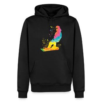 Snowboarder Snowboarding Snowboard - Sweat à capuche Premium bio Homme - noir - Devant - Nico (187cm)