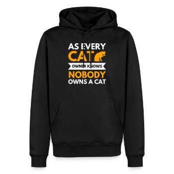 Drôle de chat disant propriétaire de chat - Sweat à capuche Premium bio Homme - noir - Devant - Nico (187cm)