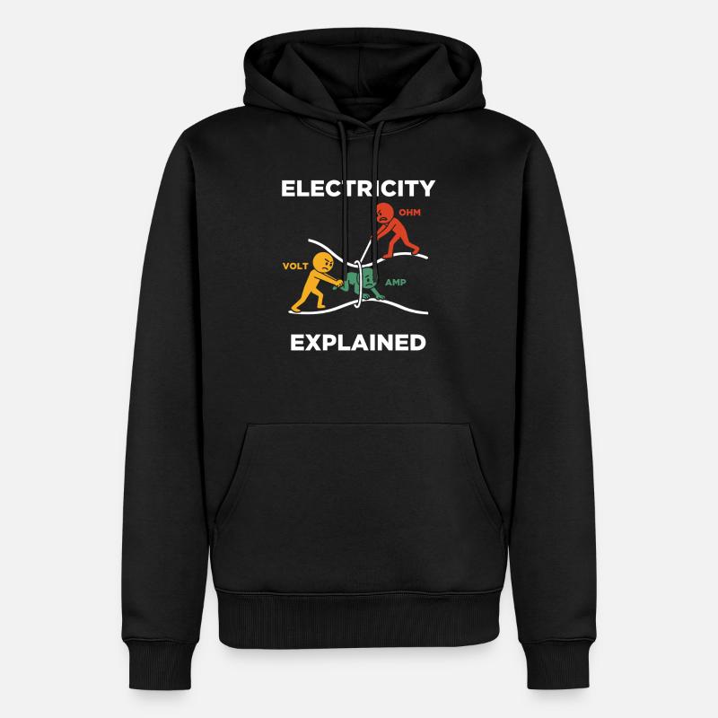 Electricity explained Elektriker - Männer Premium Bio Hoodie - Schwarz