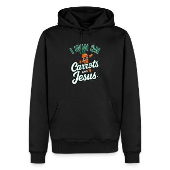 Carotte Jésus Foi Christ Carotte - Sweat à capuche Premium bio Homme - noir - Devant - Nico (187cm)