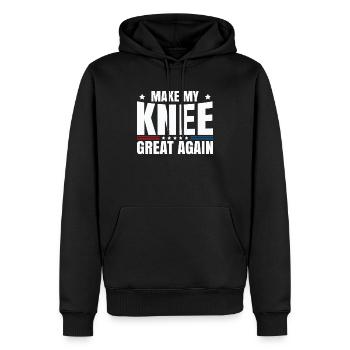 Rendre mon genou à nouveau grand. Drôle de récupération - Sweat à capuche Premium bio Homme - noir - Devant - Nico (187cm)