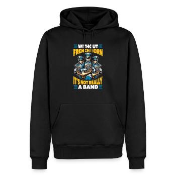 Sans cor français, ce n’est pas musicien cor français - Sweat à capuche Premium bio Homme - noir - Devant - Nico (187cm)