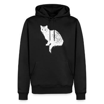 Chat vintage effrayant – Halloween - Sweat à capuche Premium bio Homme - noir - Devant - Nico (187cm)