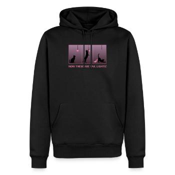 Lustige Katze Eating Glühbirne Glühendes Hintern Rücklicht - Männer Premium Bio Hoodie - Schwarz - Vorne - Nico (187cm)