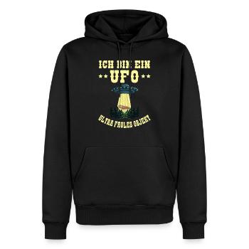 Ich Bin Ein UFO Ultra Faules Objekt Faultier Alien - Männer Premium Bio Hoodie - Schwarz - Vorne - Nico (187cm)